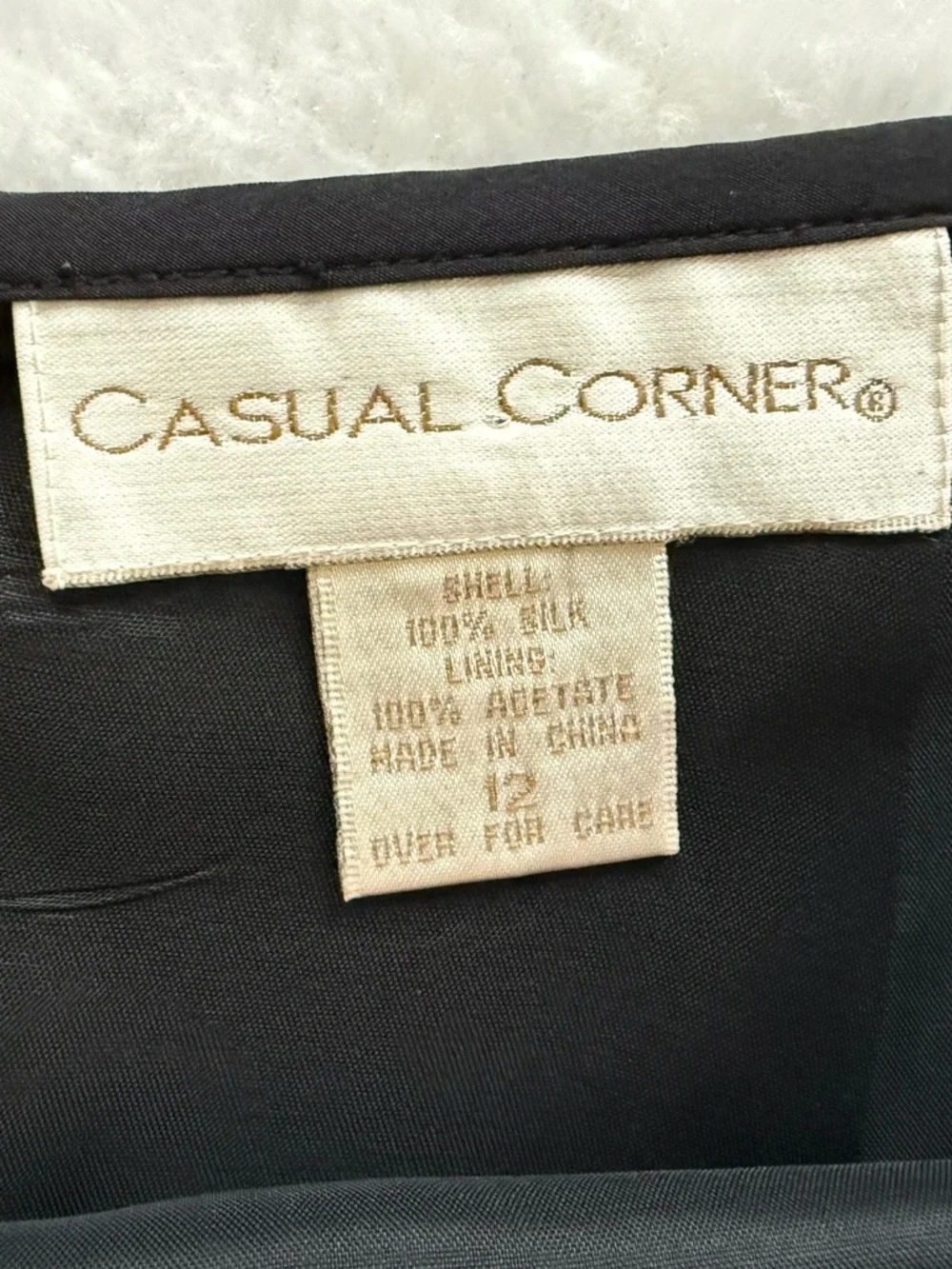 Vintage 100% Silk Knee Length Skirt Black Beige Floral Natural Fiber Capsule - Picture 3 of 6